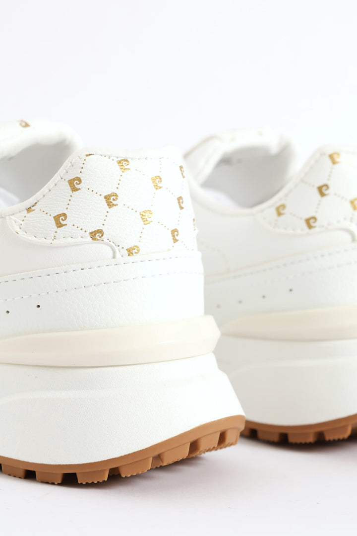 Gold Trim Sneaker - White