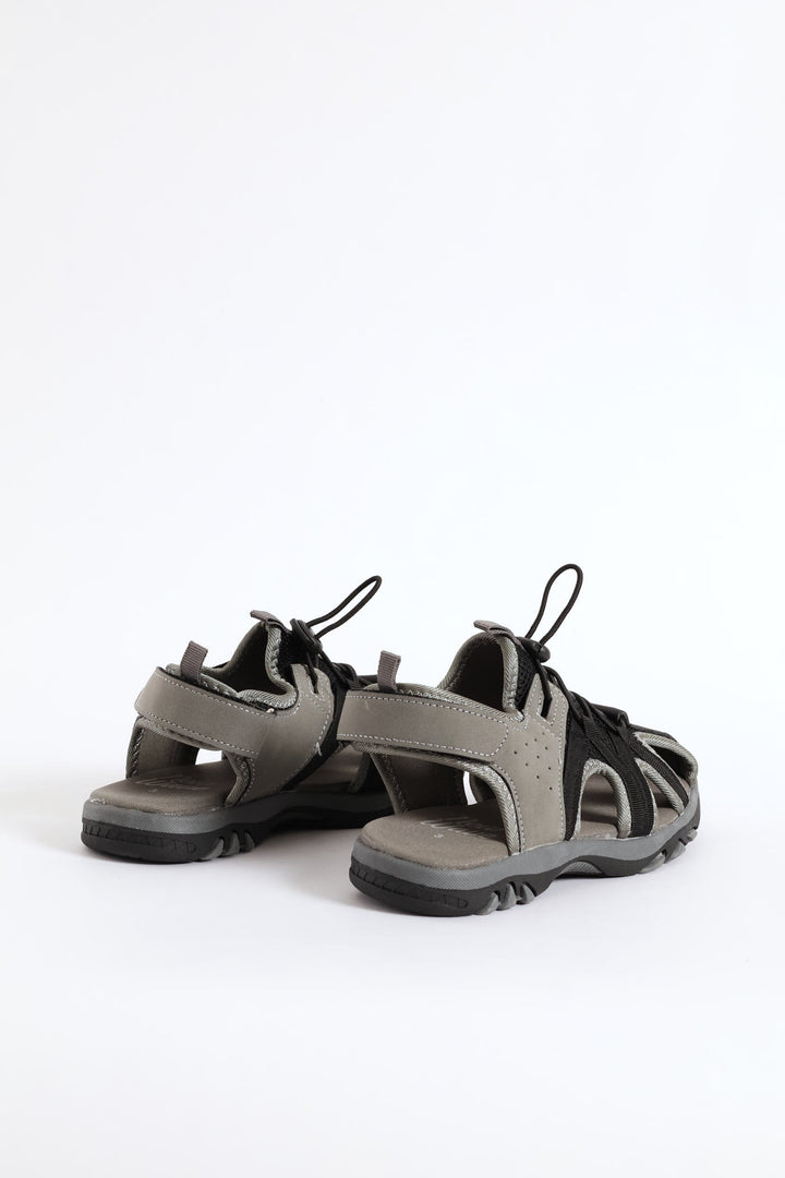Boys Closed Toe Adventure Sandal - Black/Grey