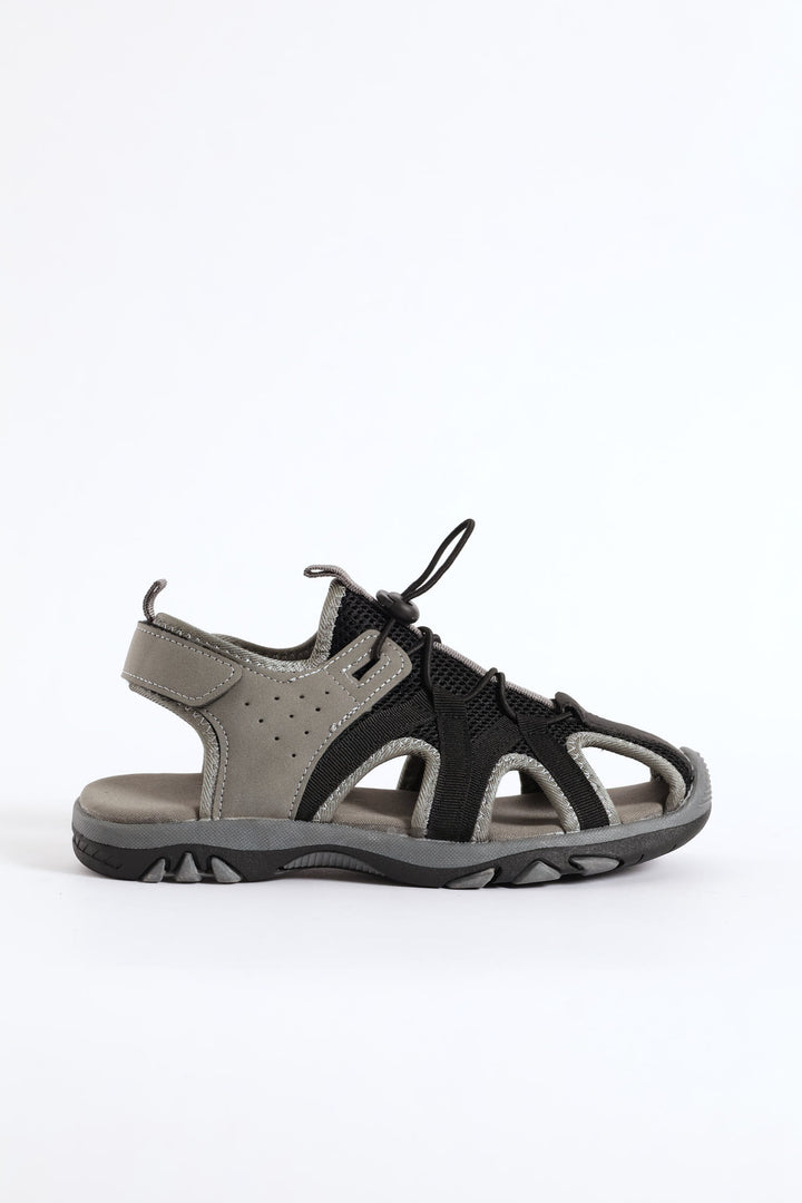 Boys Closed Toe Adventure Sandal - Black/Grey