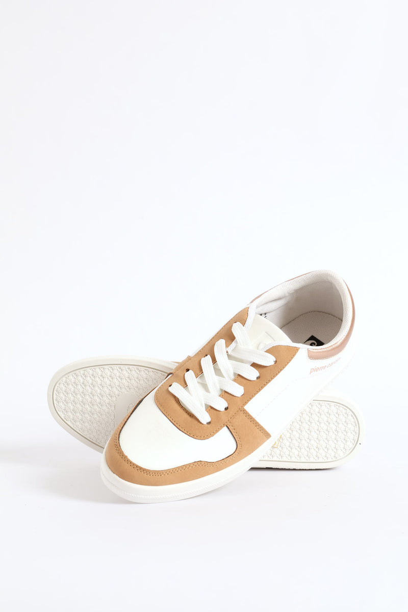 Colour Block Sneaker - White/Beige