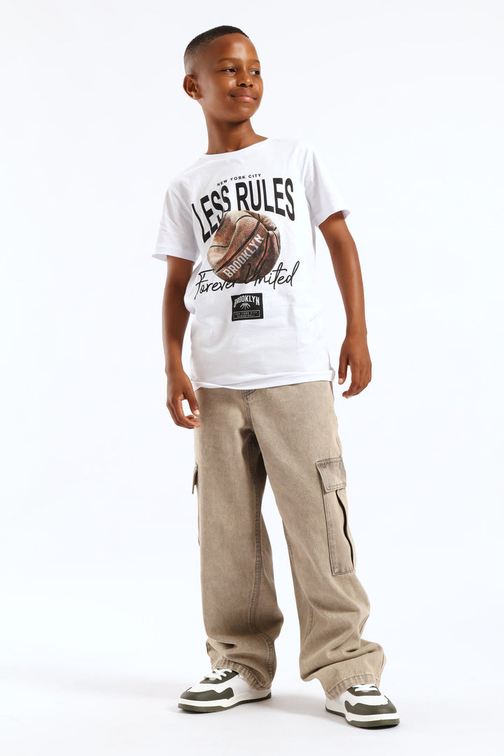 Boys Acid Baggy Cargo Jean - Brown