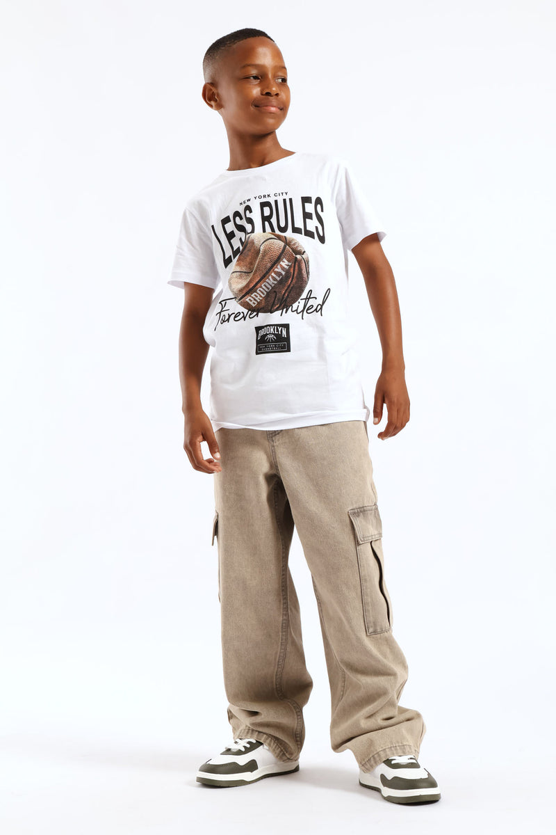 Boys Acid Baggy Cargo Jean - Brown