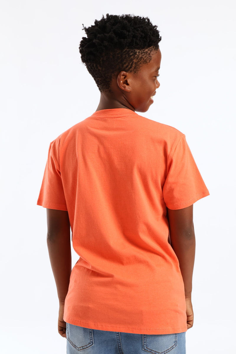 Boys Soccer Print T-Shirt - Coral