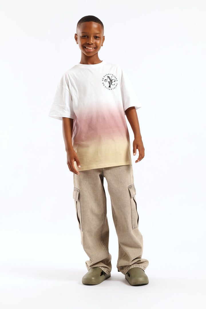 Red Ombre Oversized T-Shirt - Multi