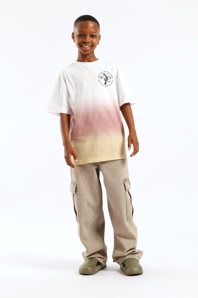 Red Ombre Oversized T-Shirt - Multi