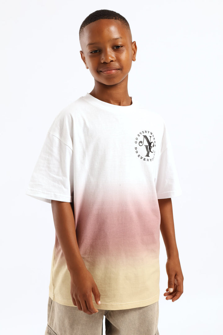 Red Ombre Oversized T-Shirt - Multi