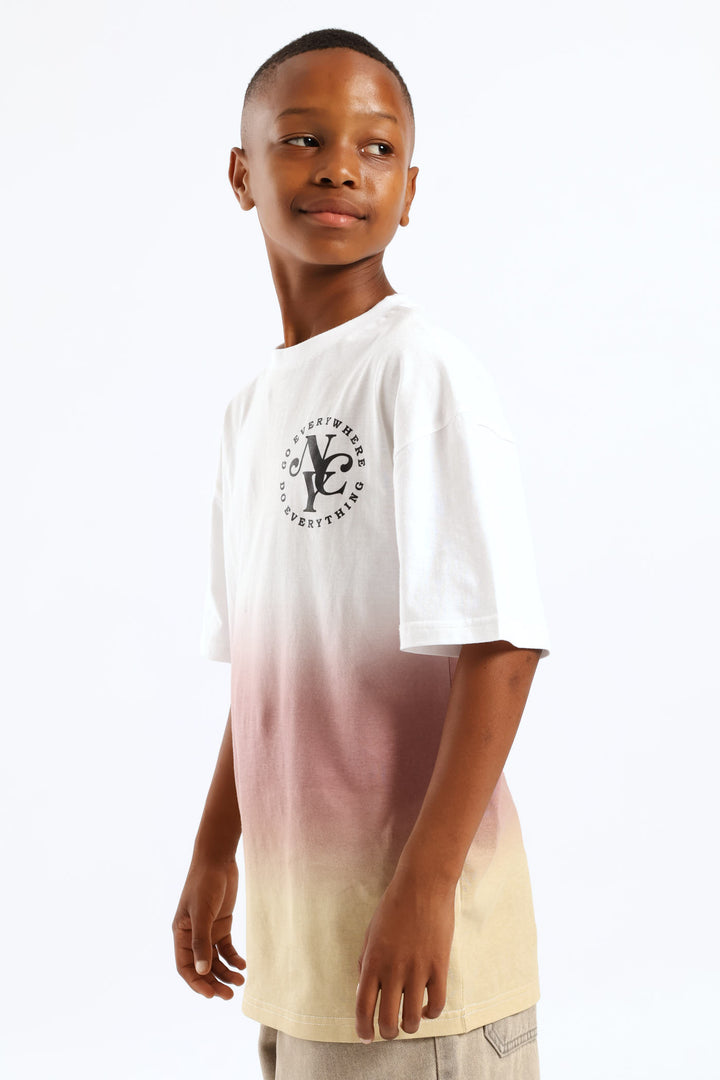 Red Ombre Oversized T-Shirt - Multi