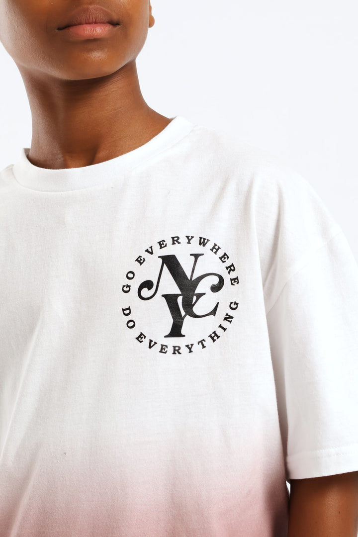 Red Ombre Oversized T-Shirt - Multi