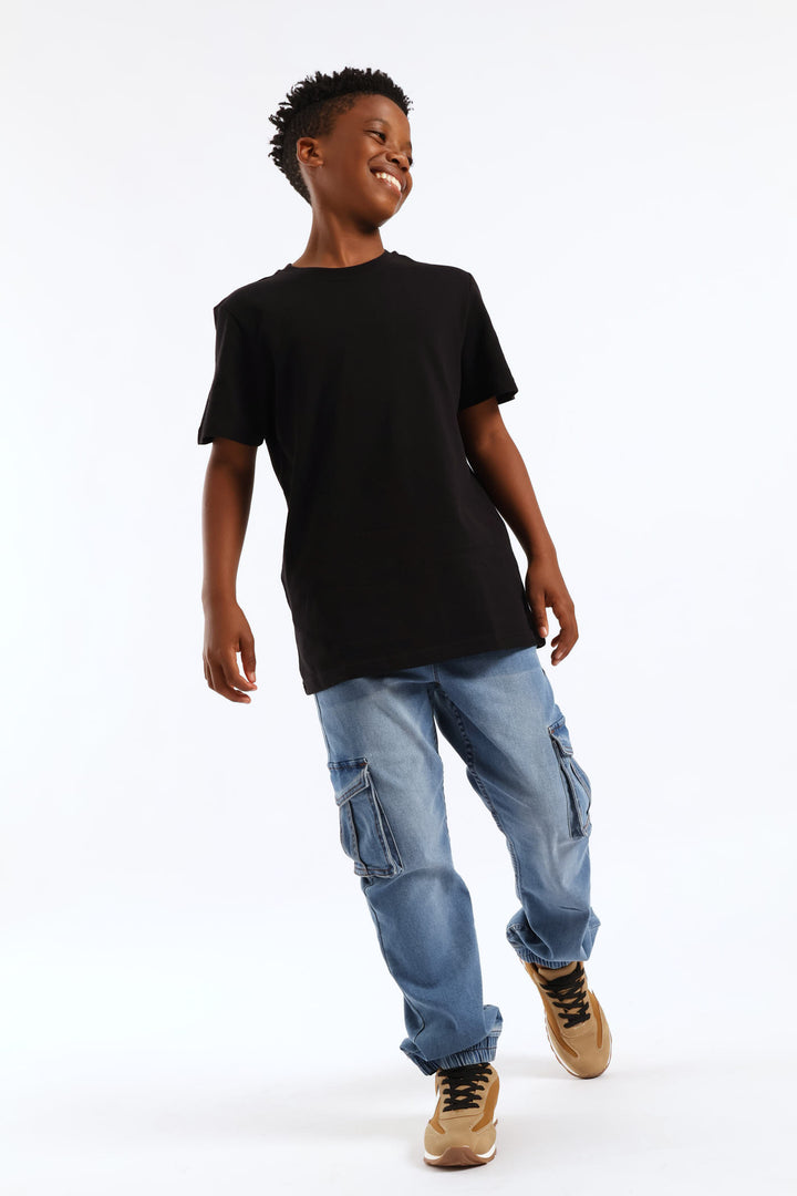 Boys Pique T-Shirt - Black