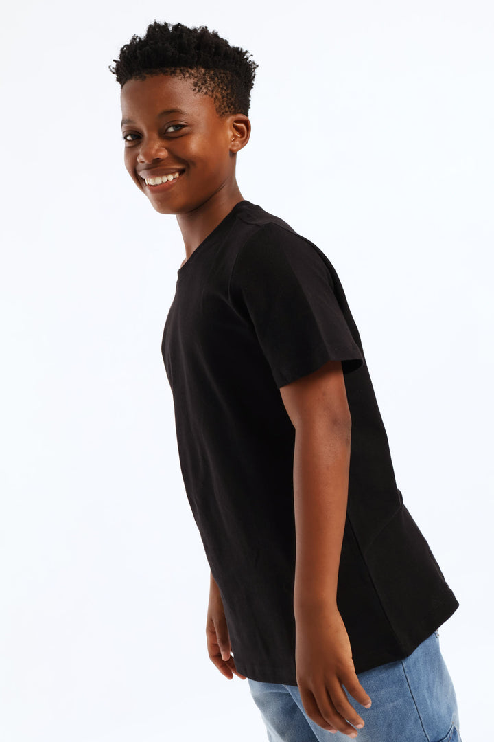 Boys Pique T-Shirt - Black