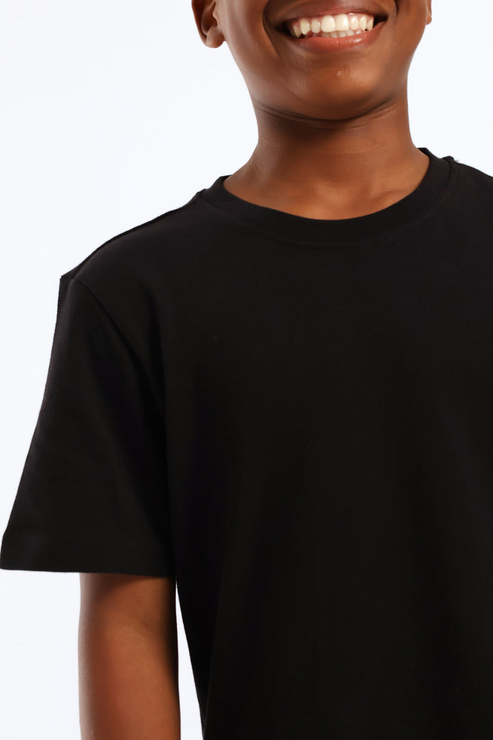 Boys Pique T-Shirt - Black