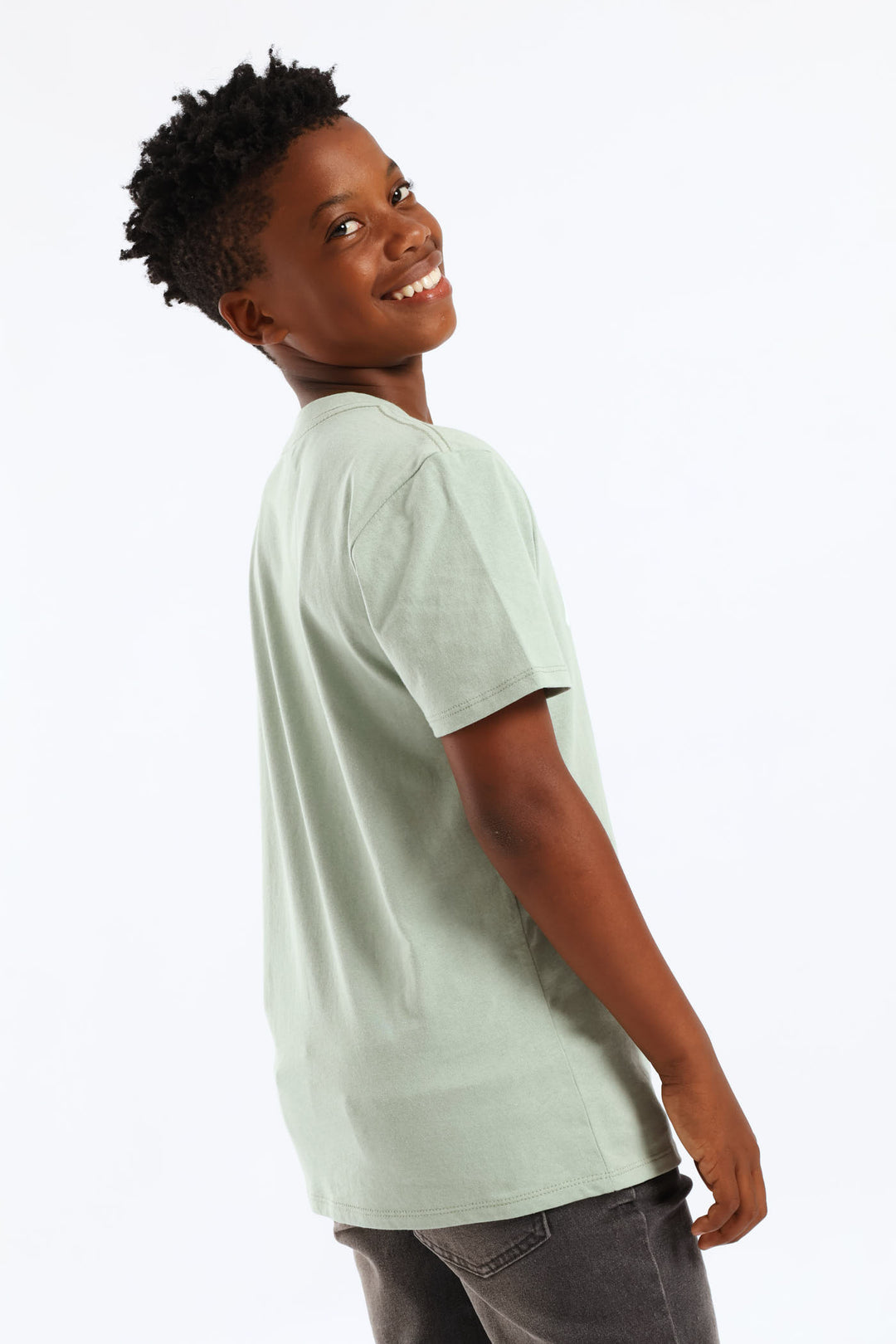 Boys New Attitude Print T-Shirt - Sage