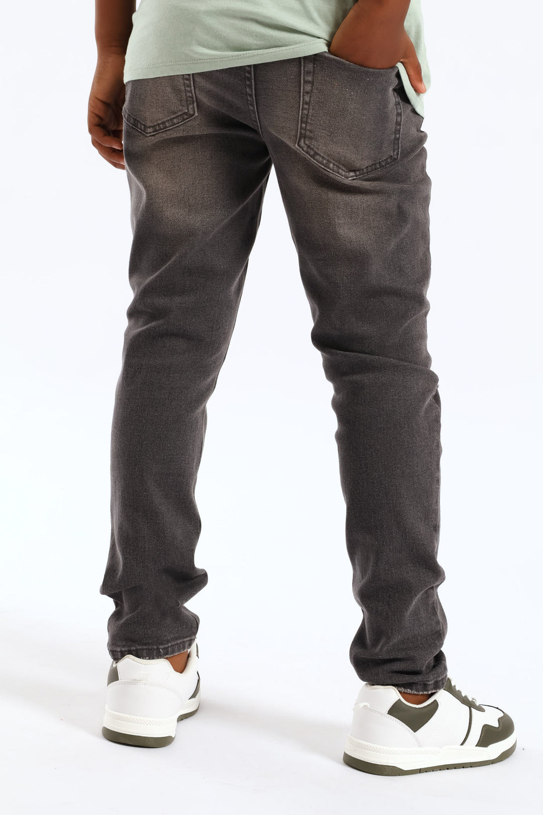 Boys Abraised Slim Denim Jean - Grey Wash