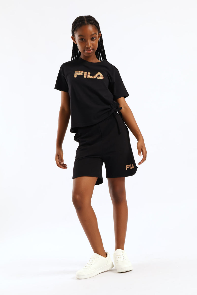 Girls Giulia Fleece Shorts - Black