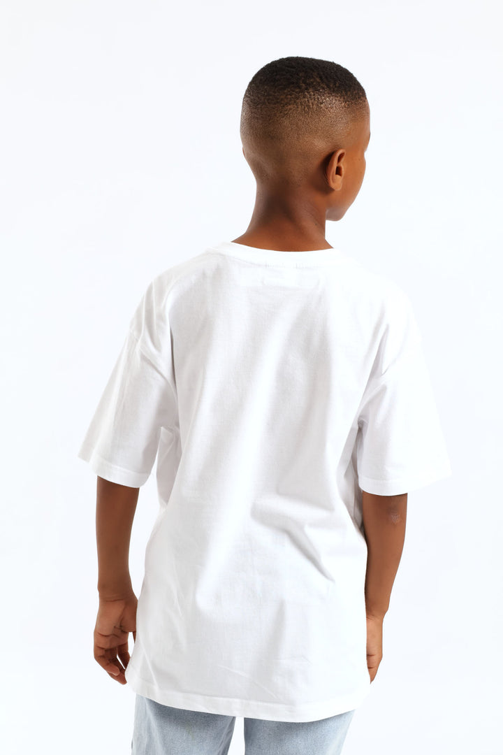White Oversized Tyla Print T-Shirt - White