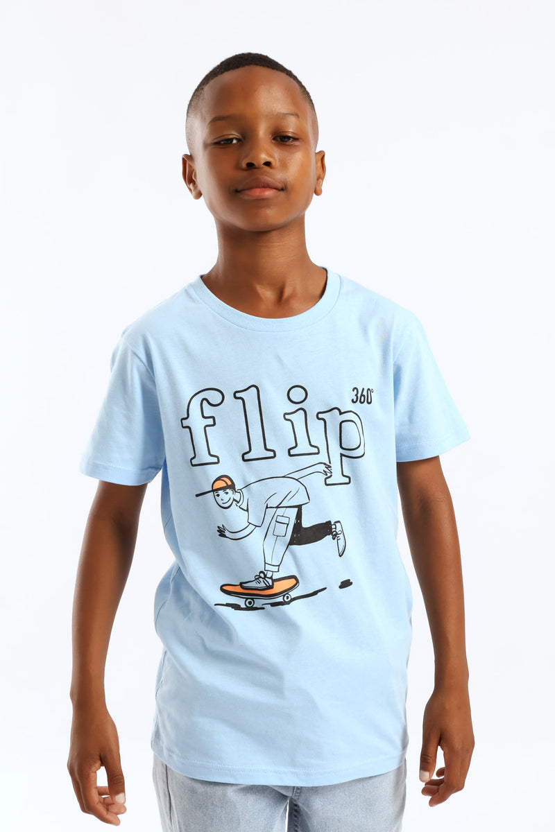 Boys Skater Print T-Shirt - Blue