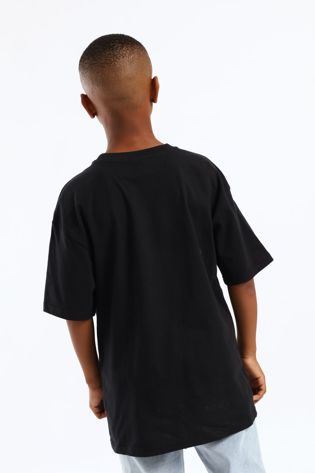 Black Oversized Nasa Moon Print T-Shirt - Black