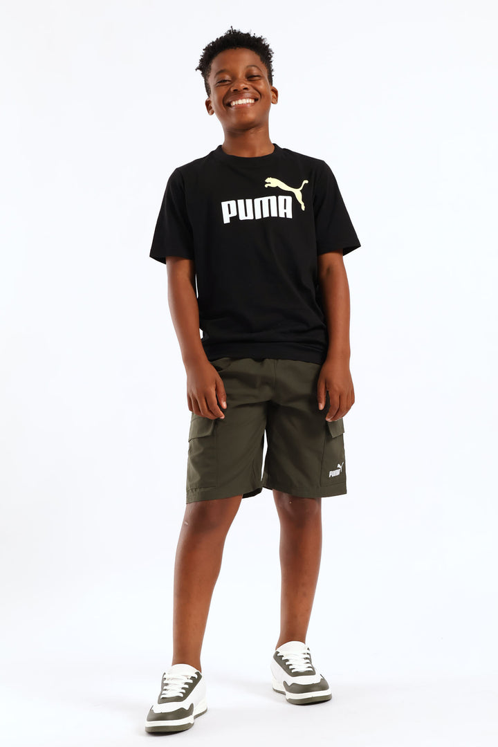 Boys Essential 2 Tone Tee - Black