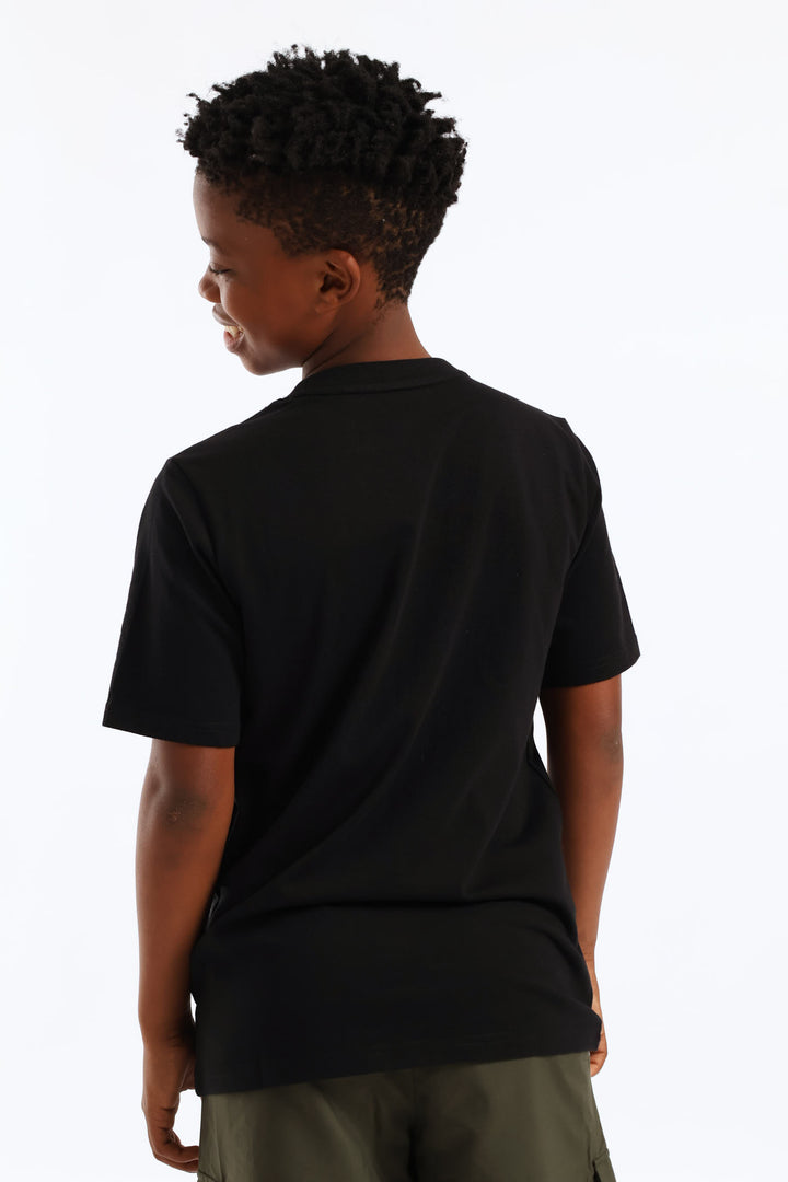 Boys Essential 2 Tone Tee - Black
