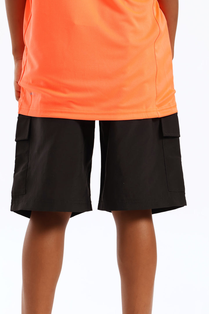 Boys Woven Cargo Short - Black