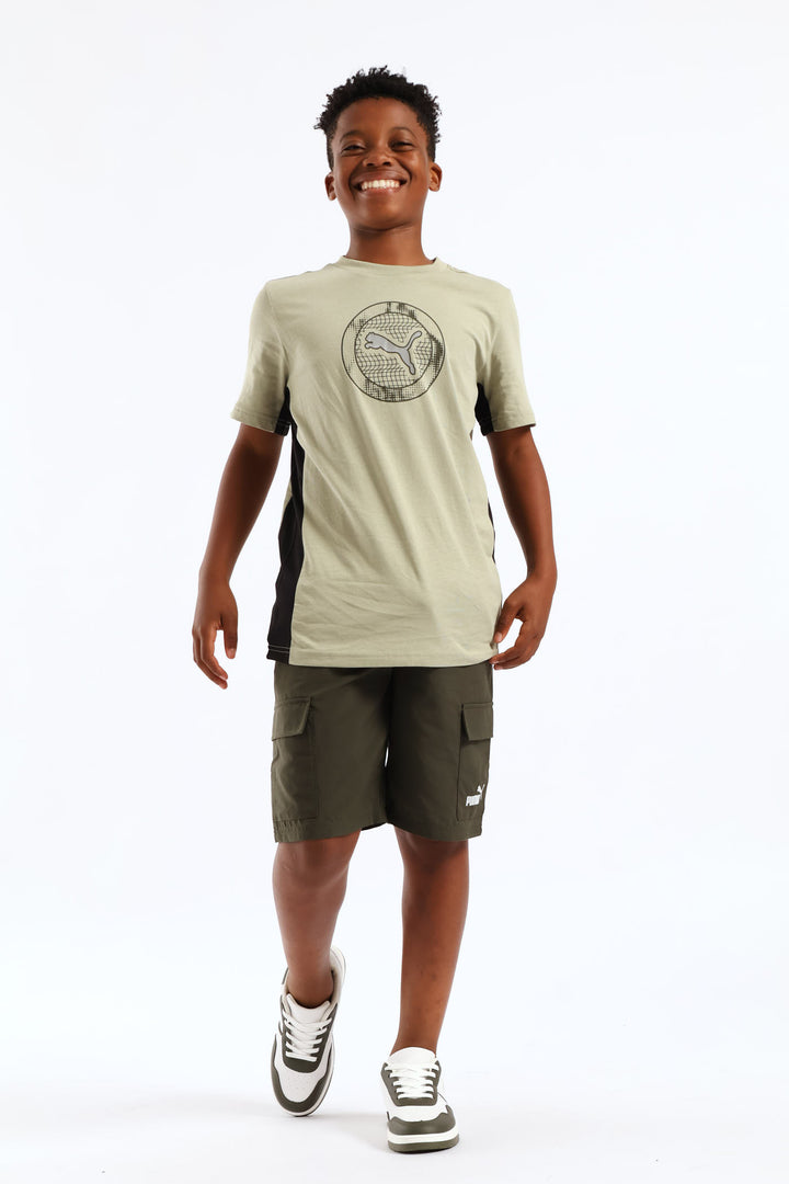 Boys Active Sports Tee - Army Green