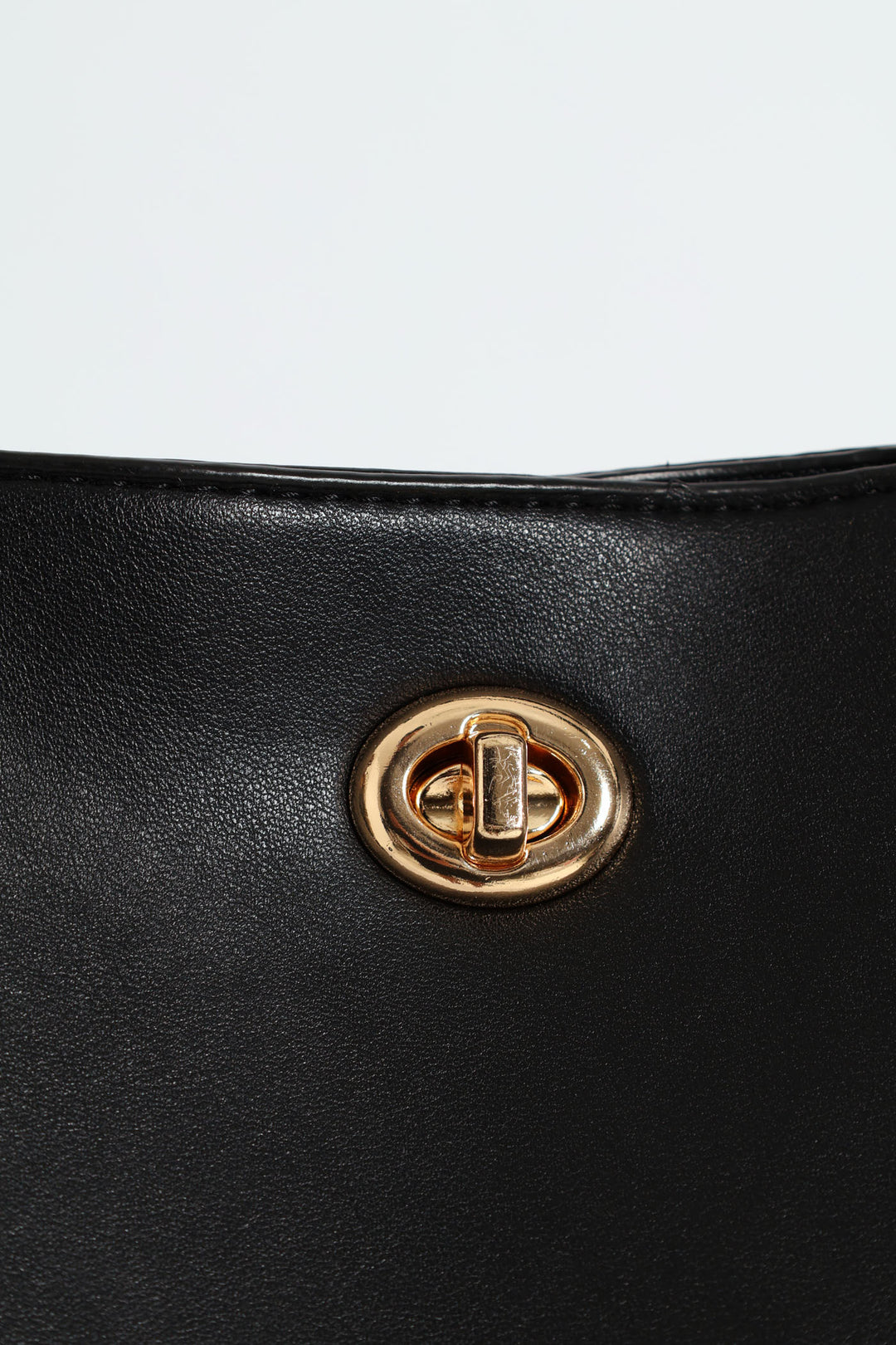 Gold Clasp Large Shopper - Black