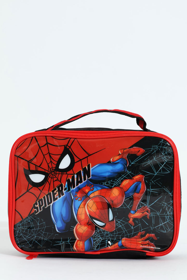 Pre-Boys Spiderman Webbed Lunch Bag - Red