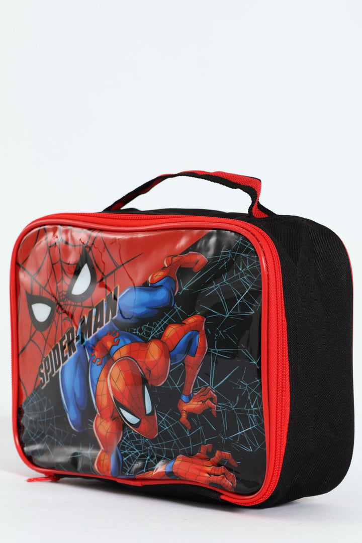 Pre-Boys Spiderman Webbed Lunch Bag - Red