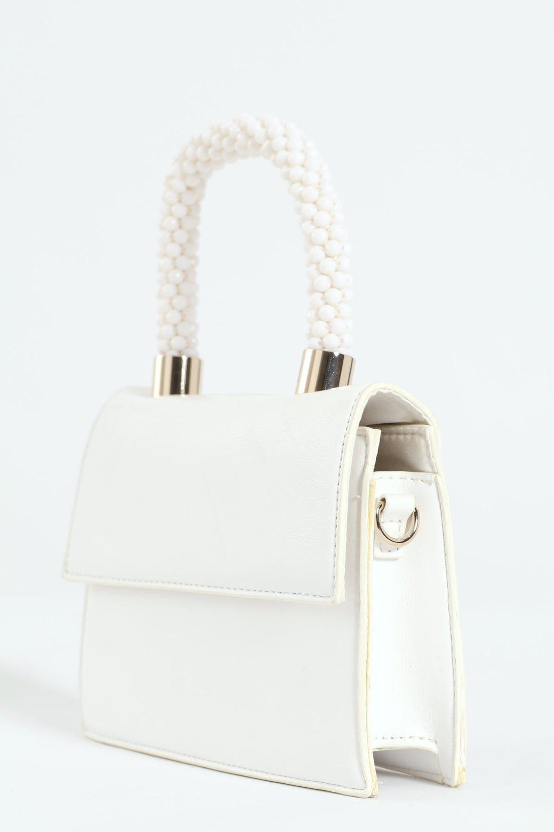 Unique Top Handle Satchel - White