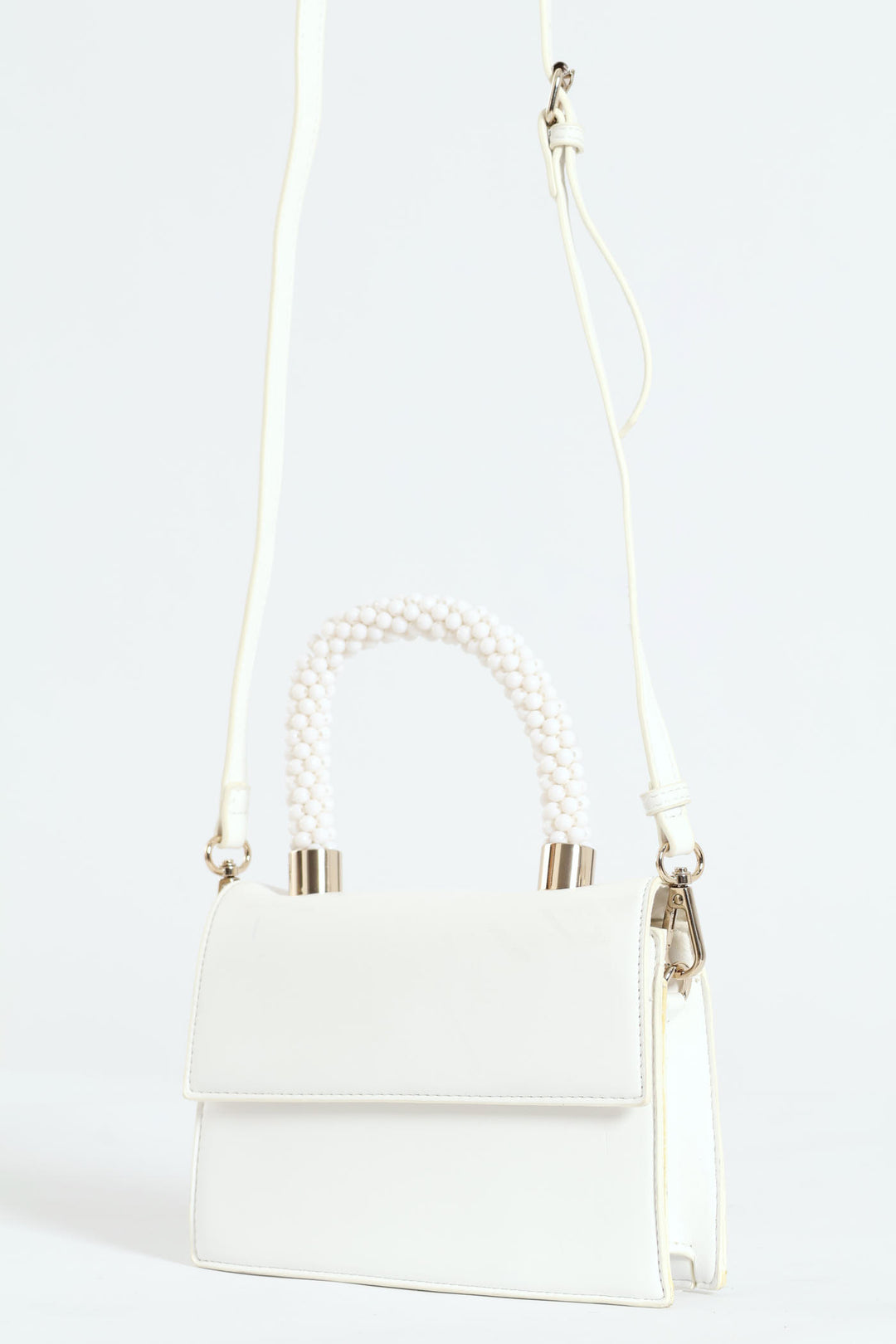 Unique Top Handle Satchel - White