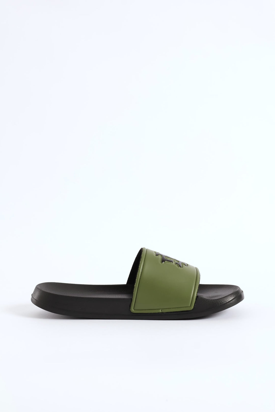 Embossed Brand On Upper Pool Slide - Olive
