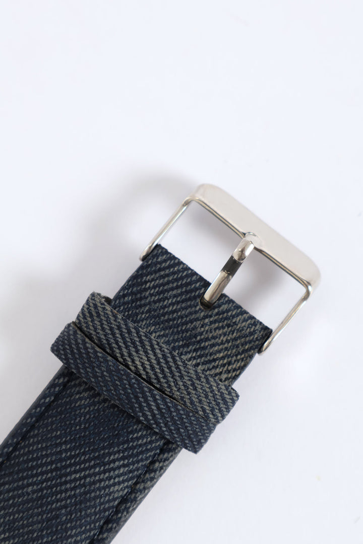 Analogue Denim Look Watch - Black