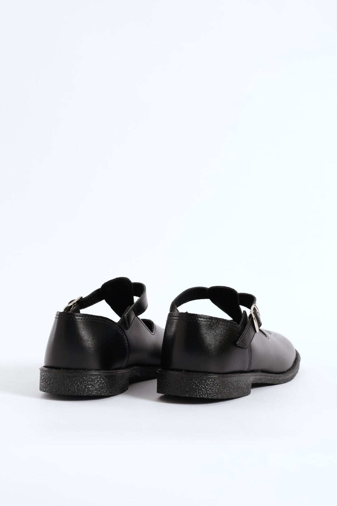 Leather Pre-Girls T-Bar School Shoe - Black