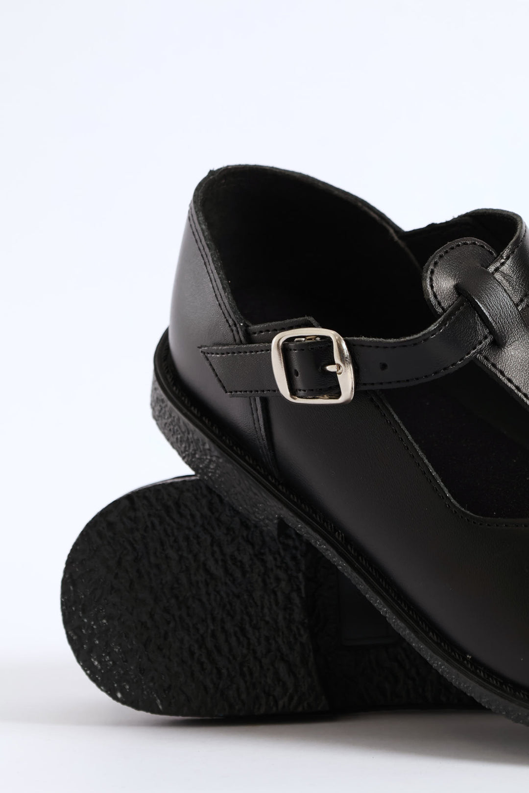 Leather Pre-Girls T-Bar School Shoe - Black