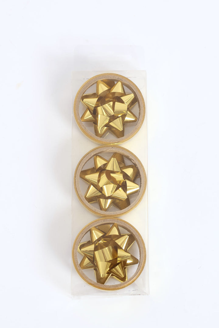3 Pack Star (5cm) Ribbon (2cm) - Gold