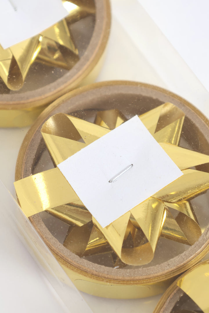3 Pack Star (5cm) Ribbon (2cm) - Gold
