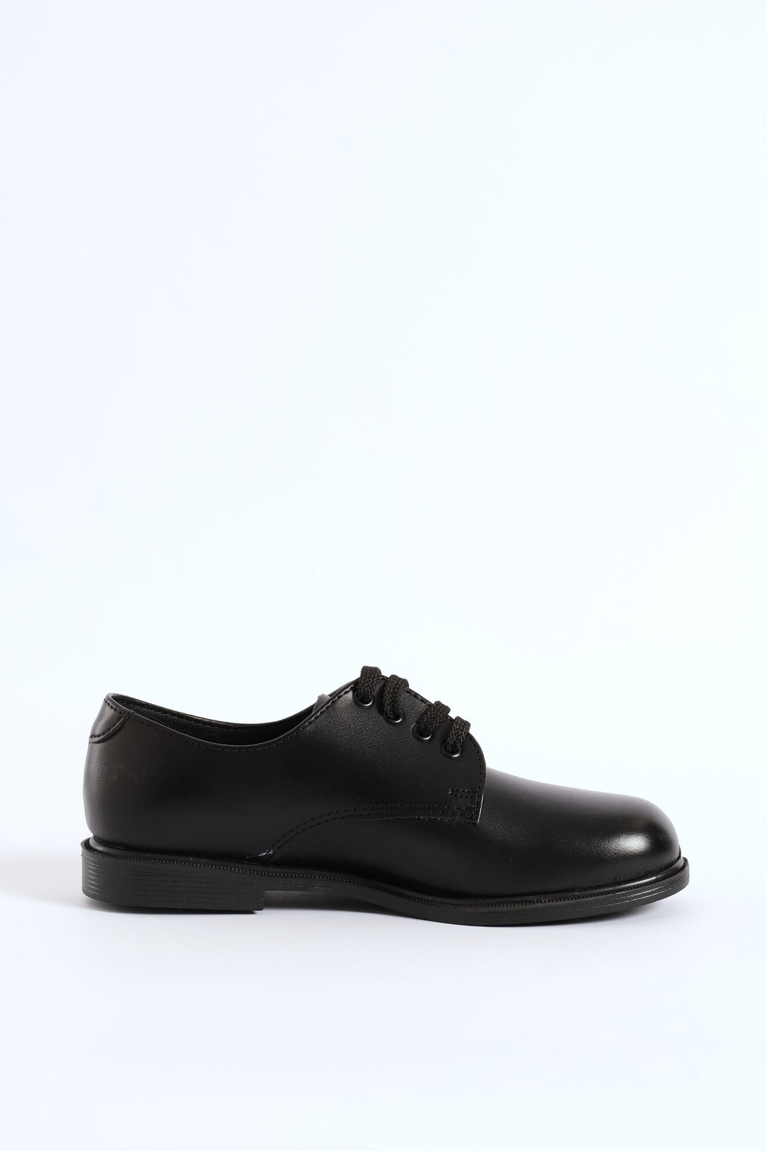 Leather Boys Lace-Up School Shoe - Black