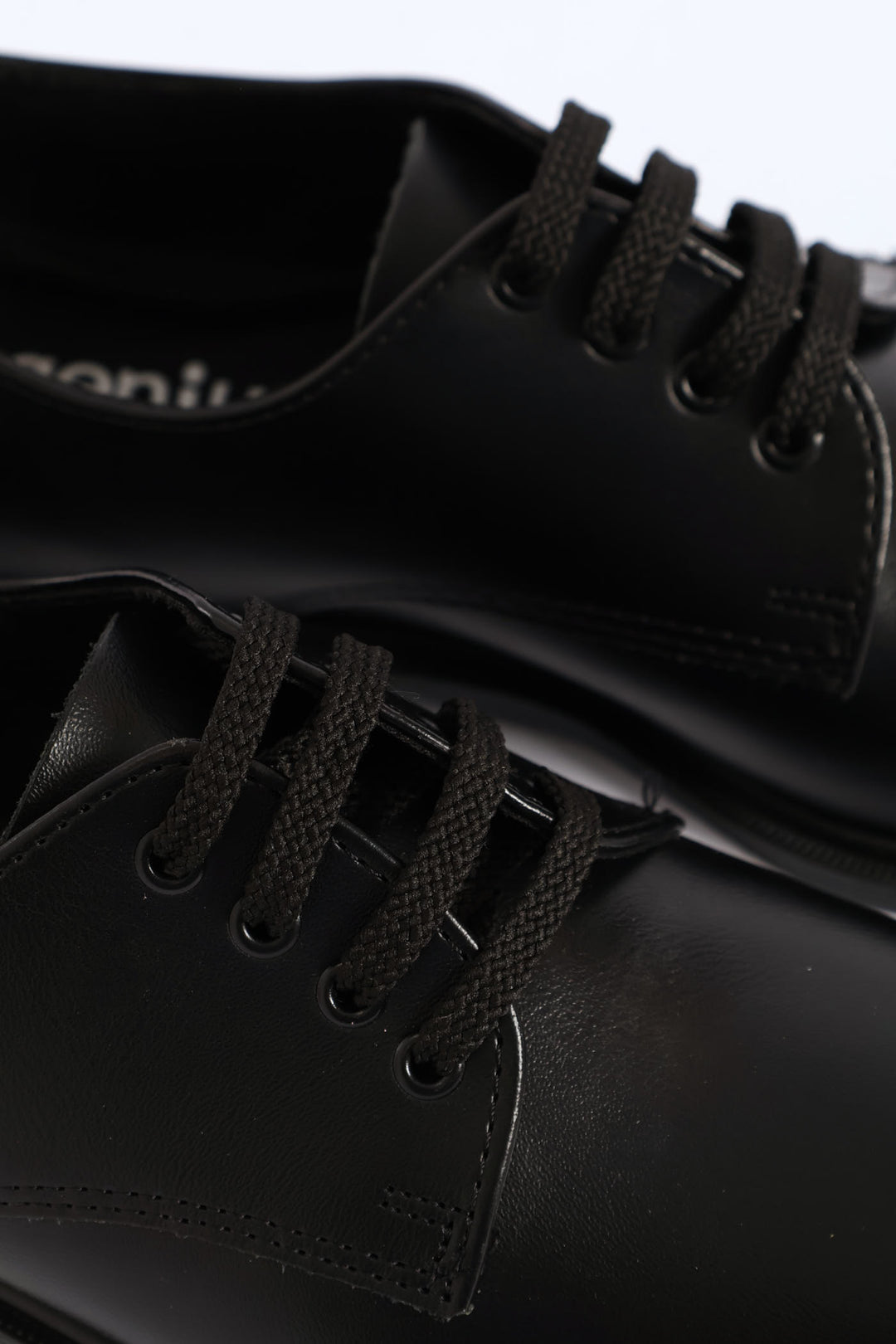 Leather Boys Lace-Up School Shoe - Black