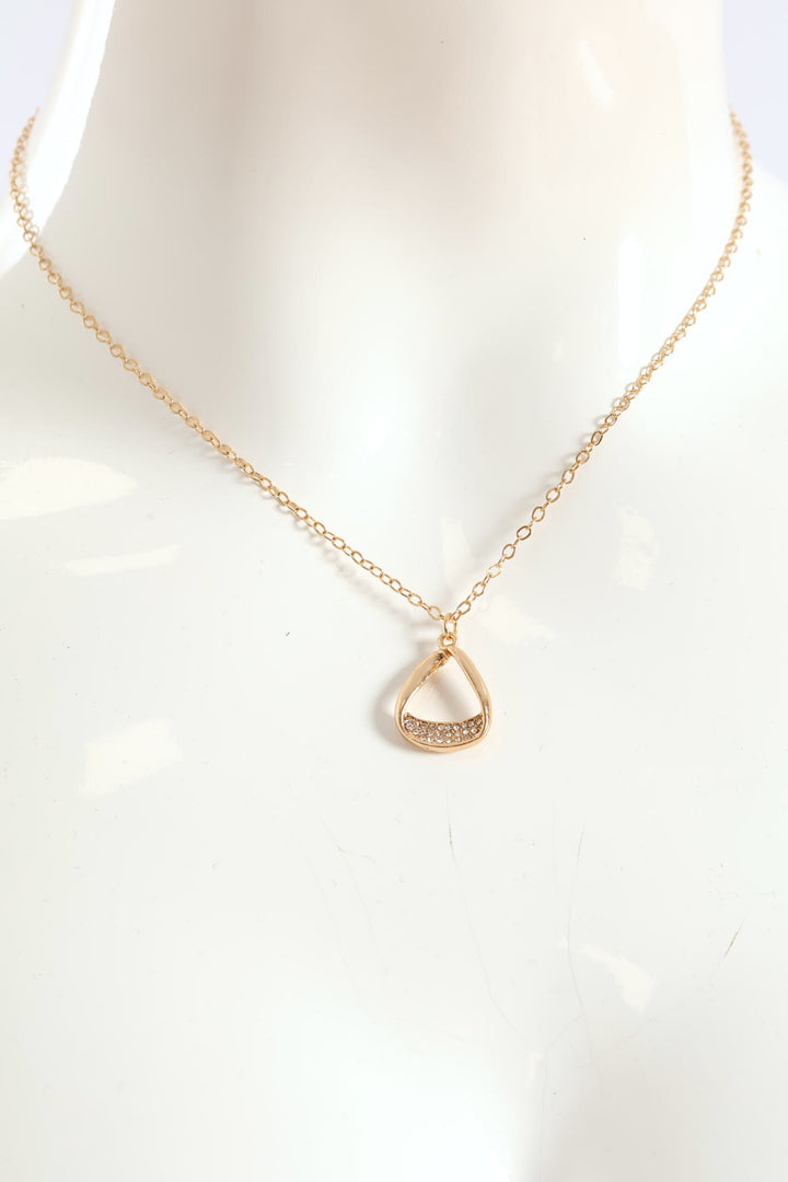 Diamante Pendant Necklace - Gold