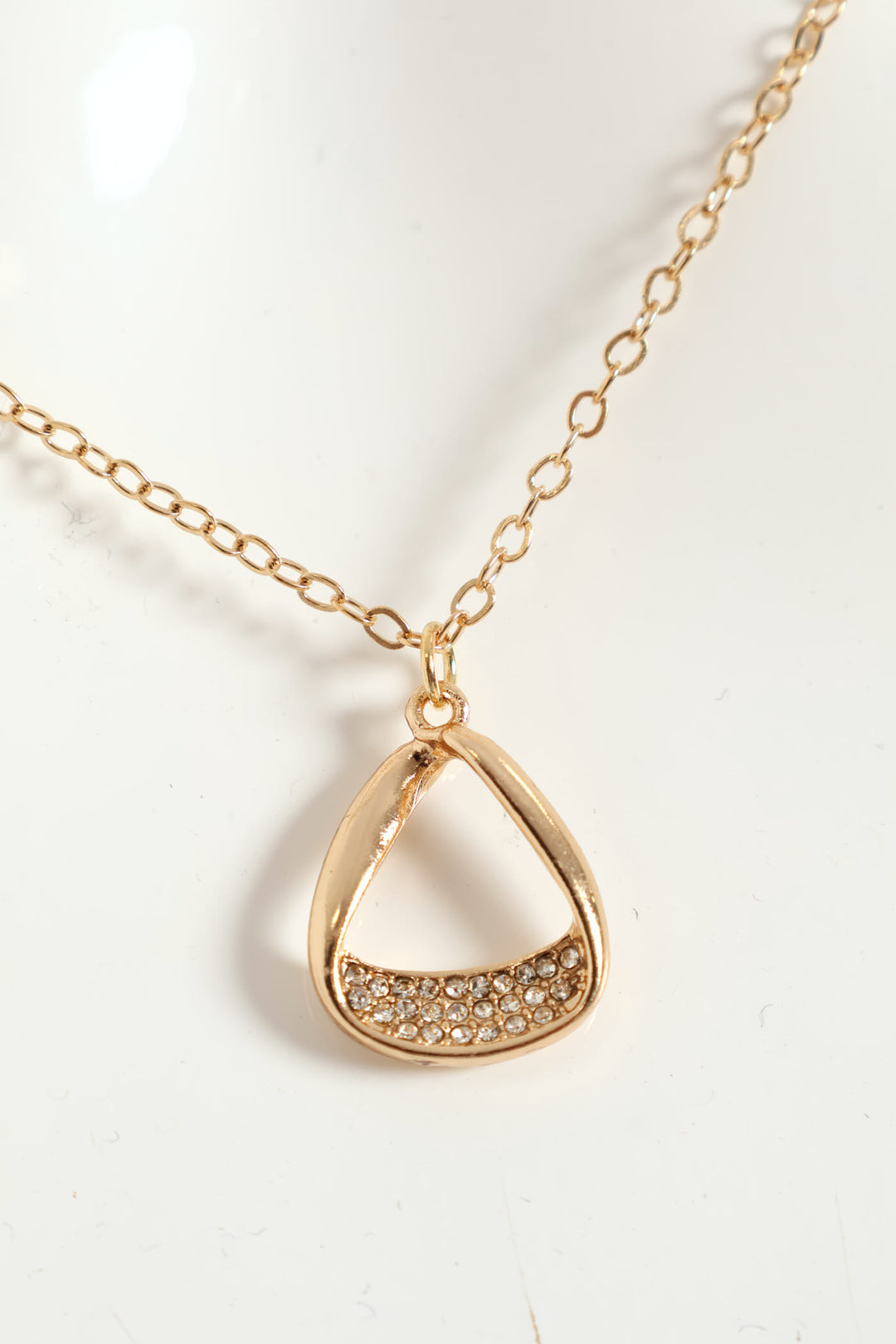 Diamante Pendant Necklace - Gold