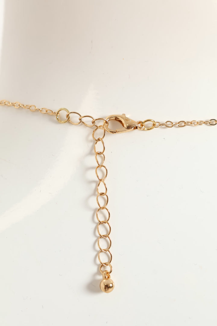 Diamante Pendant Necklace - Gold