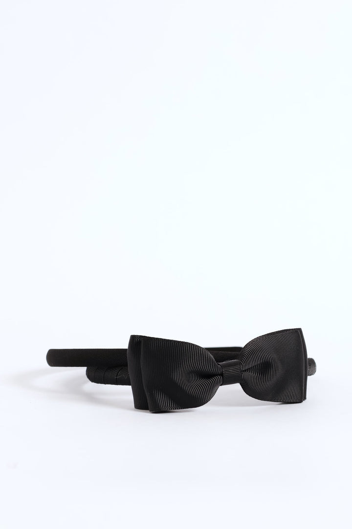 Girls Bow Aliceband - Black