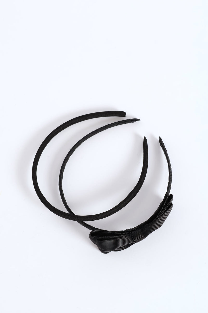 Girls Bow Aliceband - Black