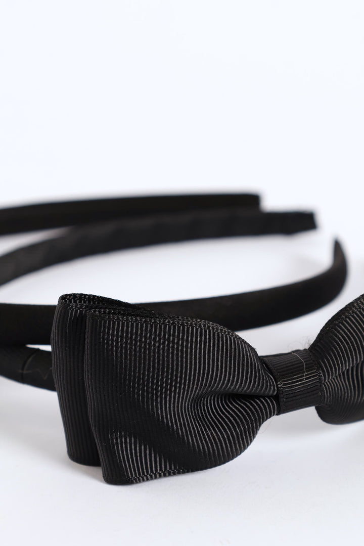 Girls Bow Aliceband - Black