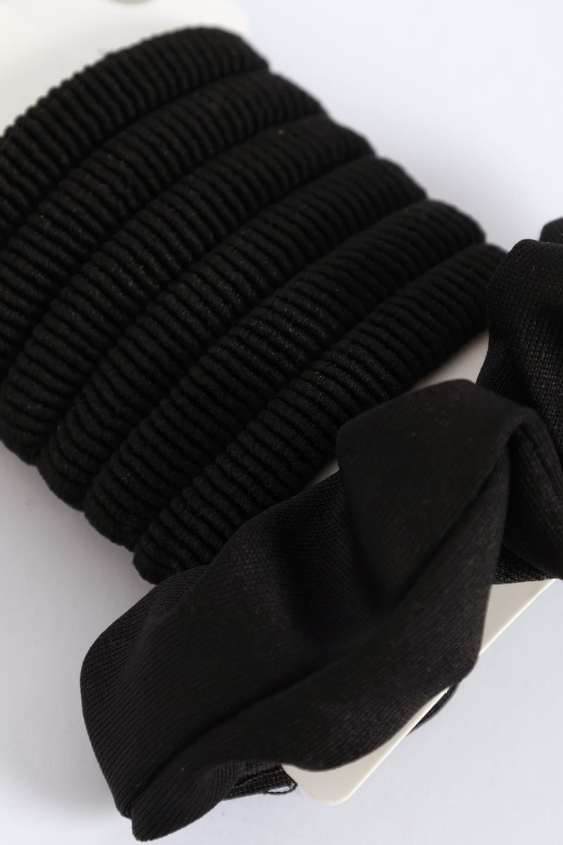 Girls Back To School Clip, Hairing & Scrunchie Combo - Black