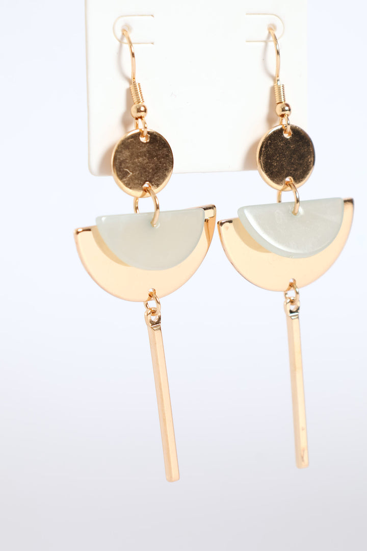 Resin Gold Drop Earrings - Gold