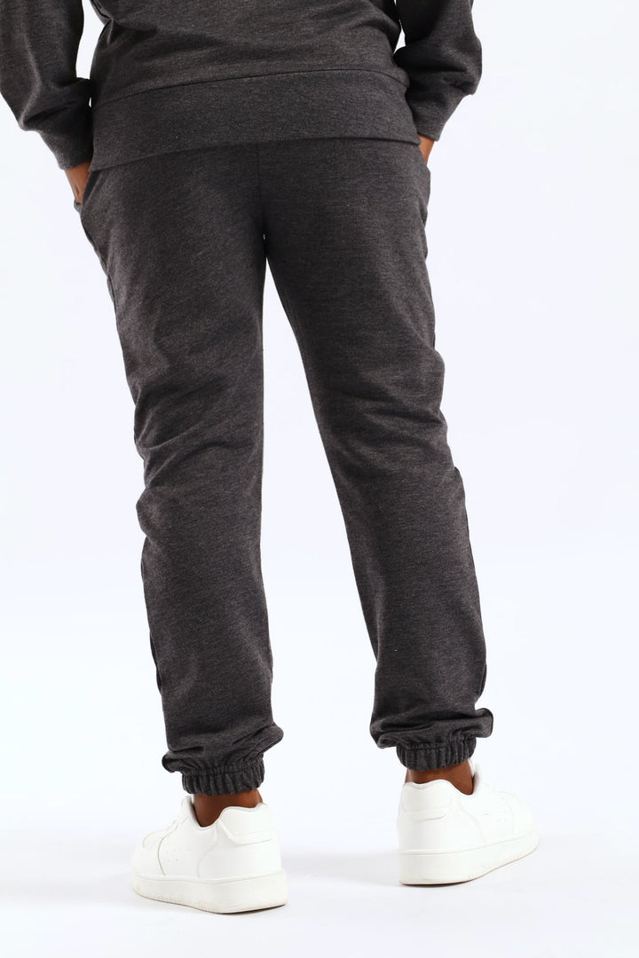 Boys Unbrushed Fleece Jogger - Charcoal Melange