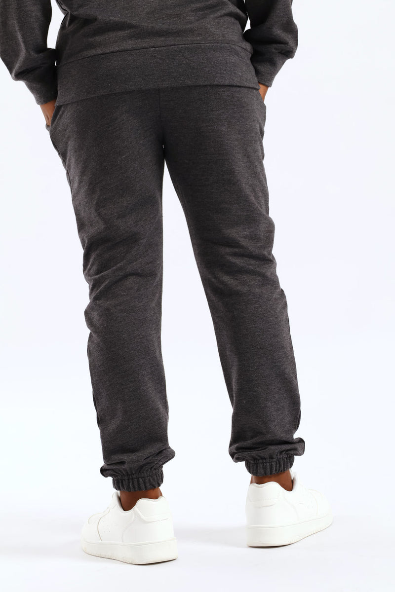 Boys Unbrushed Fleece Jogger - Charcoal Melange
