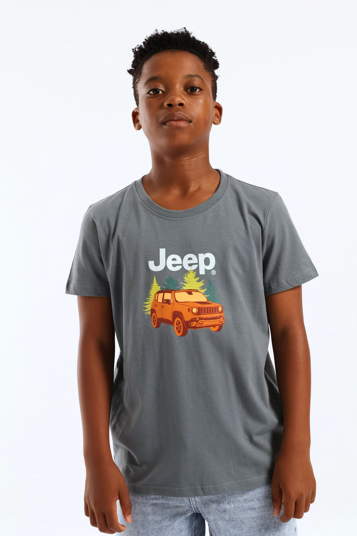 Pre-Boys Car Fashion Tee - Grey