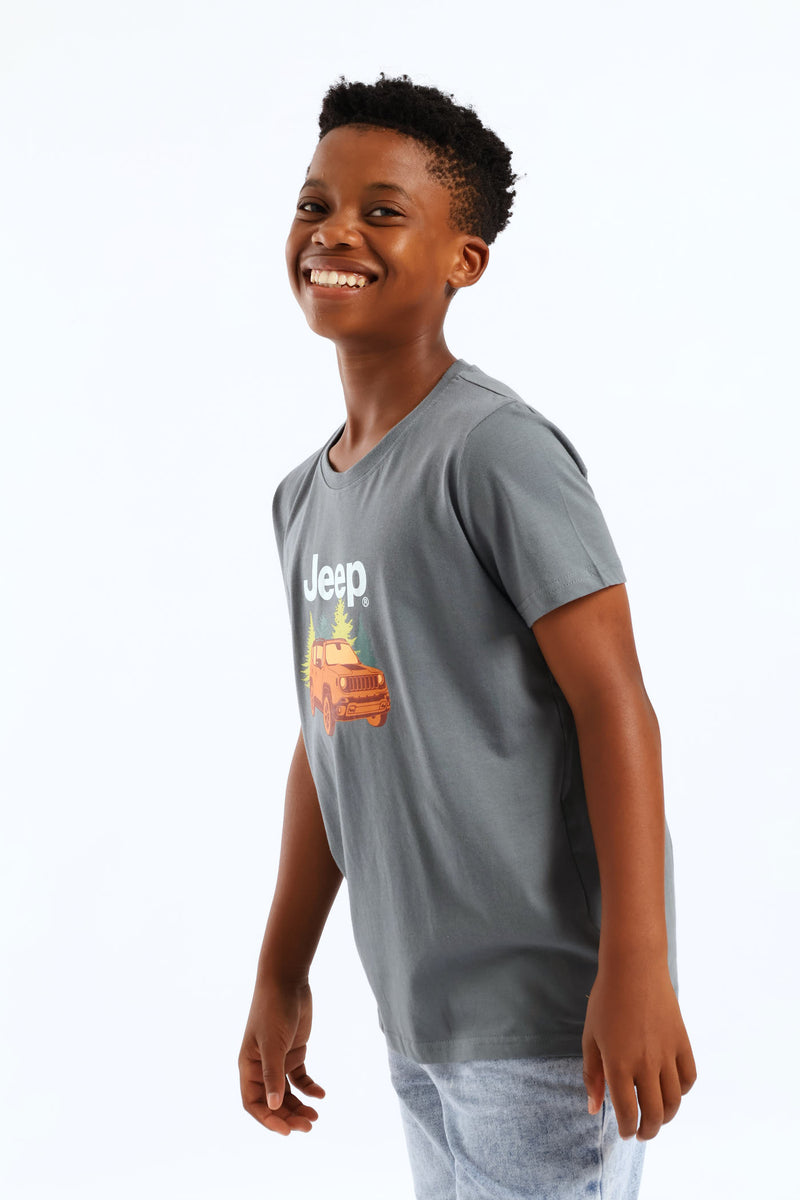 Pre-Boys Car Fashion Tee - Grey